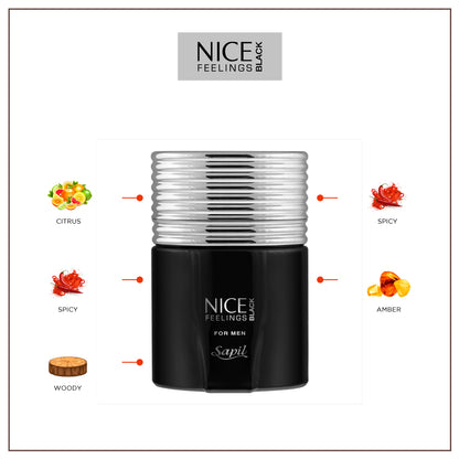 Nice Feelings Black Perfume and Body Spray set (for Him)